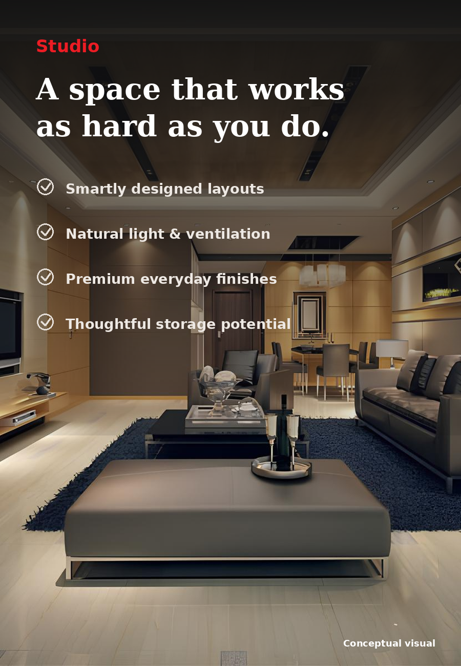 Studio apartment interior feature